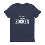 Lustige Weihnachts Geschenke Adventskalender Ideen Mir egal ich geh zocken Unisex Schwarz S Klassische Passform in Heather Navy - back view