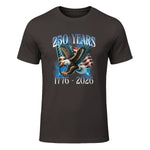 Eagle and Flag Anniversary Birthday T-Shirt in Dark Chocolate - front view