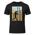 Baseball Drip Boys Dripping Ice Cream Baseball American Flag T-Shirt in Black - front view