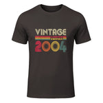 Vintage Twentieth Birthday Gift T-Shirt in Dark Chocolate - front view