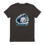 Baseball Drip Ice Cream Sprinkles Baseball Glove T-Shirt in Dark Chocolate - back view