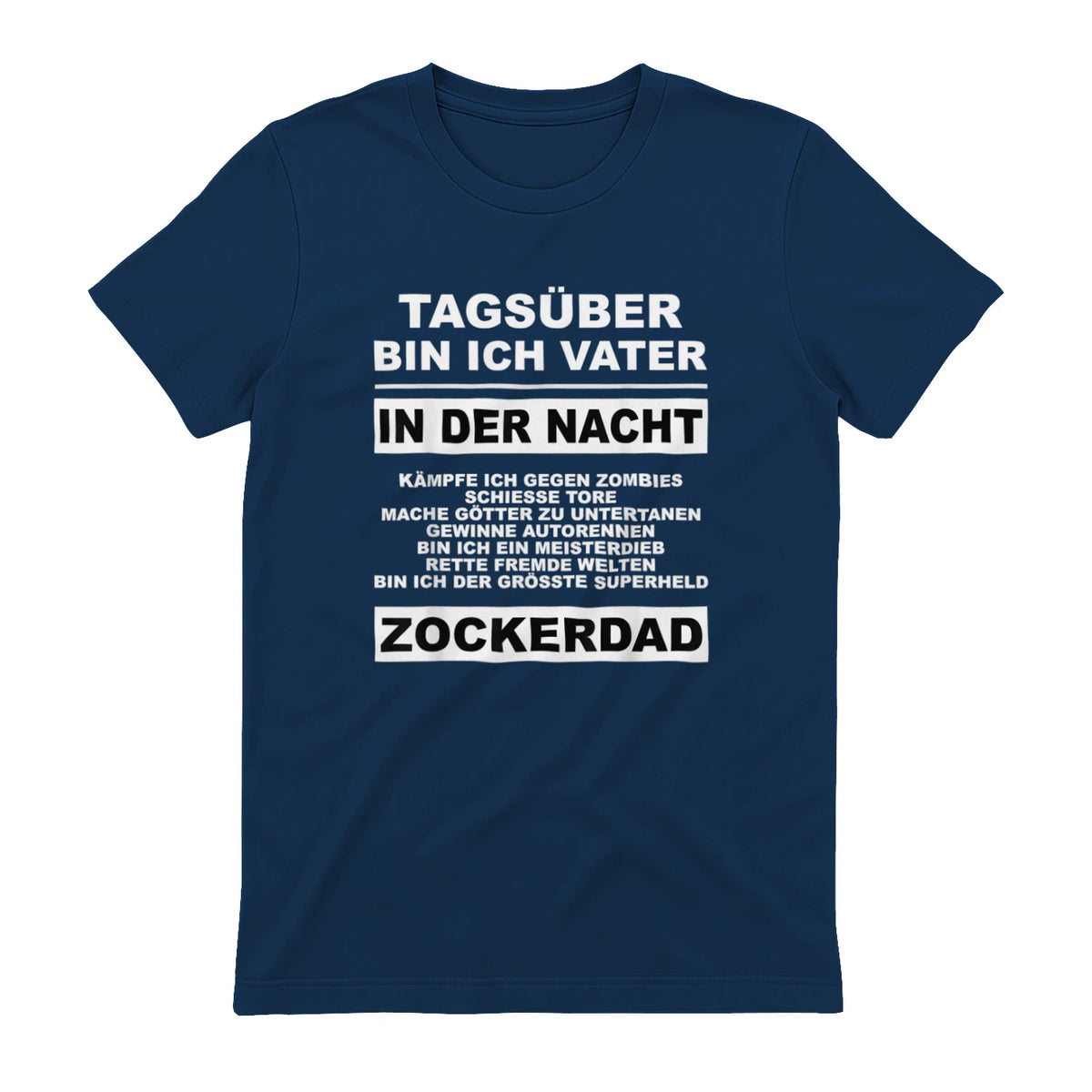 Zockerdad PC Spiele Gaming Zocken Konsole T-Shirt in Navy - back view