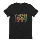 Vintage Twenty-Fourth Birthday Gift T-Shirt in Black - back view