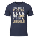 Drôle fête des pères amoureux des chiens Chihuahua Papa Shirt in Heather Navy - front view