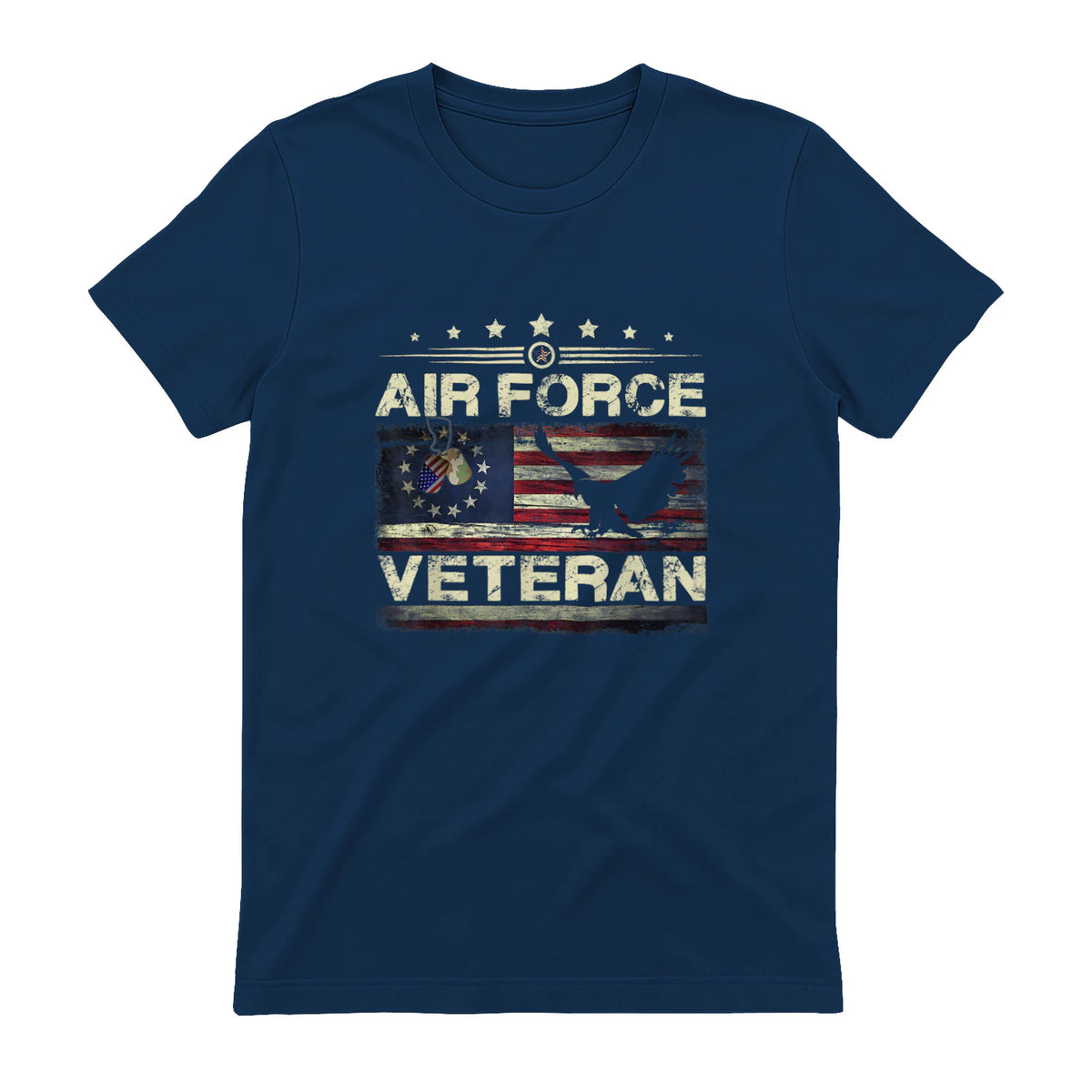 Veteran US Air Force TShirt - American Betsy Ross Flag T-Shirt in Navy - back view