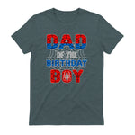Birthday Boy Dad Spider Web T-Shirt in Dark Heather - back view