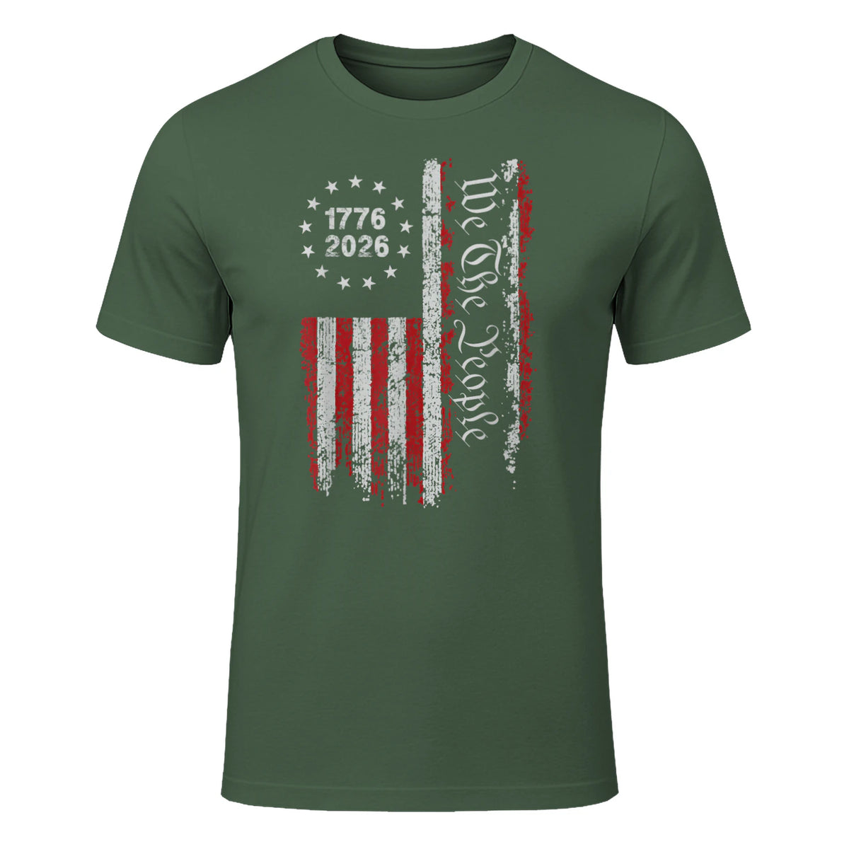 Independence Day Freedom T-Shirt in Military Green - front view