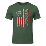 Independence Day Freedom T-Shirt in Military Green - front view