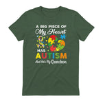A Big Piece of My Heart Has Autism and He's My Grandson in Military Green - back view