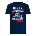 Biker Werden Nicht Grau Das Ist Chrom Motorradfahrer Biker in Navy - back view