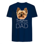 Dog Dad Yorkshire Terrier – Chien Papa in Navy - back view