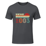 Vintage Twenty-Second Birthday T-Shirt in Charcoal - front view