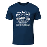 Funny Pop Pop Dad Shirt Valentine Fathers Day Christmas in Navy - front view