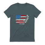 American Fourth of July Anniversary T-Shirt in Dark Heather - back view