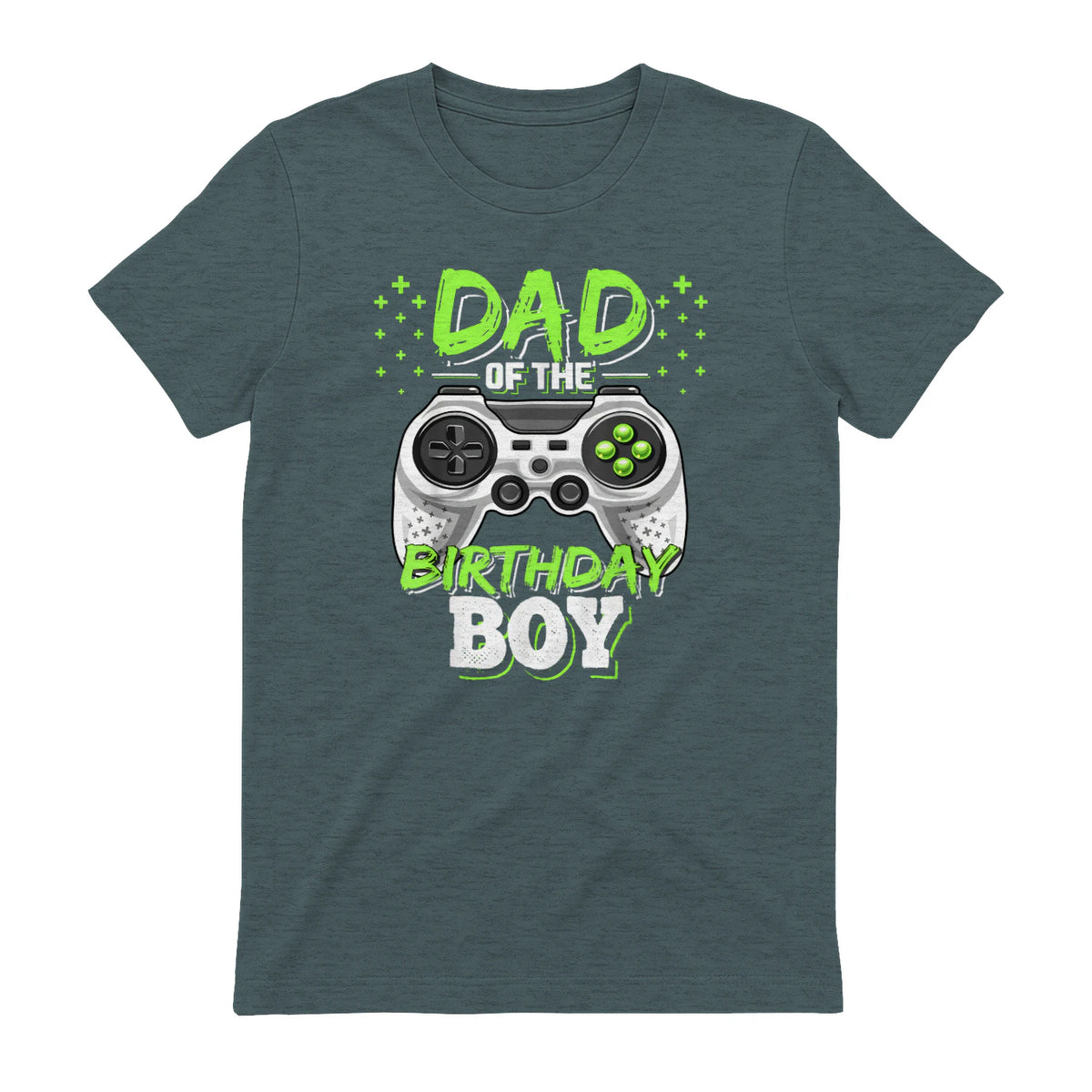 Dad of The Birthday Boy Matching Video Gamer Birthday Party in Dark Heather - back view