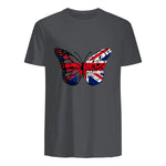 Union Jack Butterfly Butterflies Flag Wings British UK Flag in Charcoal - back view