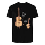 Uke I Am Your Father T Shirt Ukulele Guitar Music in Black - back view