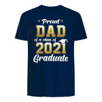 Proud Dad of a Graduate Senior Gift T-Shirt in Navy - back view