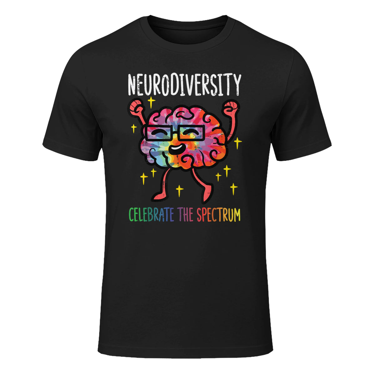 Neurodiversity Brain Autism Awareness ASD ADHD Men Women Kid in Black - front view