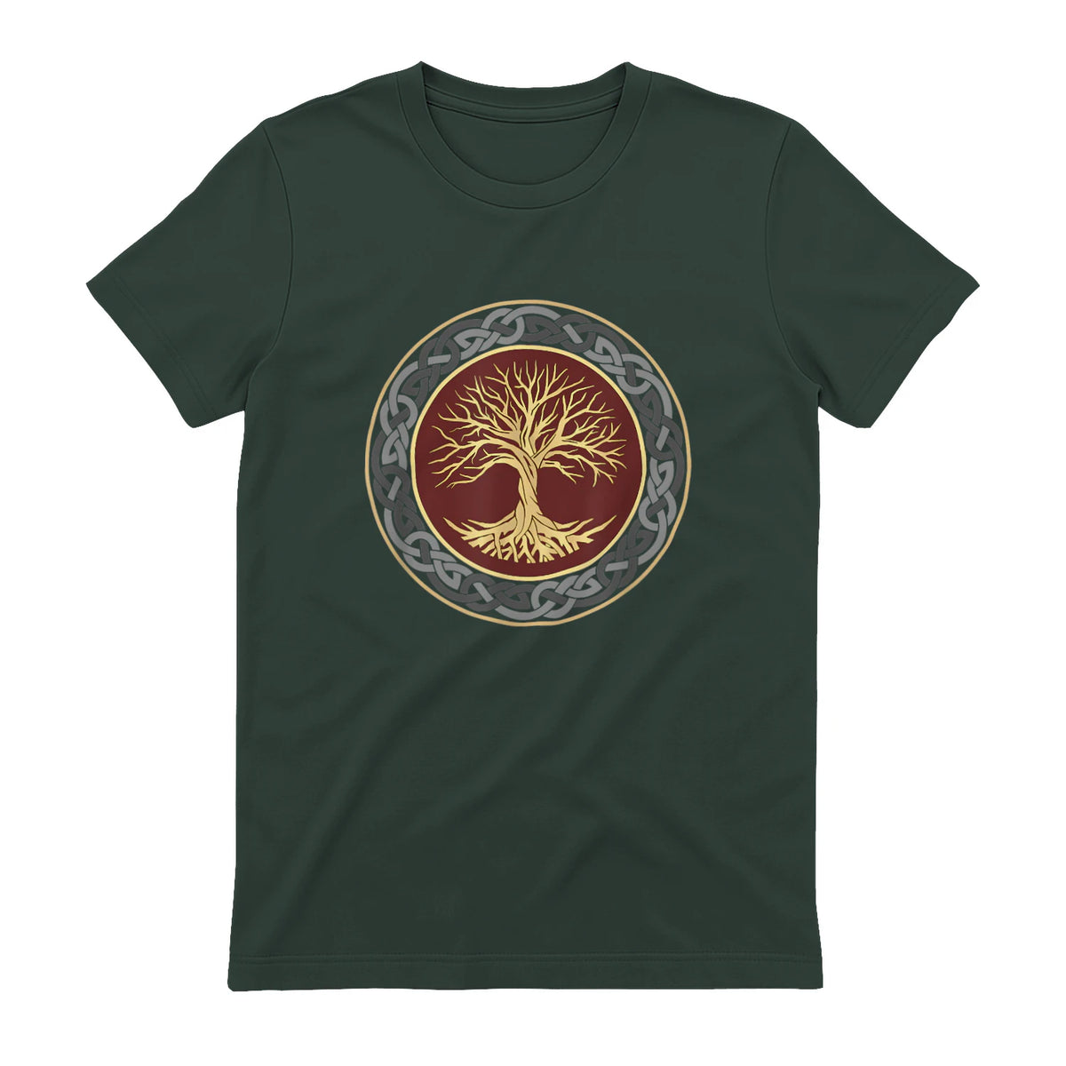 Baum des Lebens Wikinger keltischer Lebensbaum nordisch Halbarm in Forest Green - back view