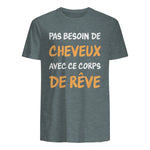 Calvitie Humour Papa Chauve in Dark Heather - back view