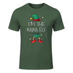 I'm The Nana Elf Shirt Matching Family Outfits Christmas in Military Green - front view