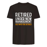 Funny Retirement Party Men's T-Shirt - Dad Humor, Classic Fit, Short Sleeve - Black in Dark Chocolate - back view