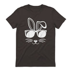 Bunny Face With Sunglasses Men Boys Kids Easter Day in Dark Chocolate - back view