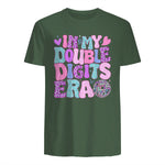 In My Double Digits Era Tenth Birthday Girl T-Shirt in Military Green - back view