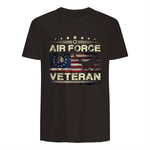 Veteran US Air Force TShirt - American Betsy Ross Flag T-Shirt in Dark Chocolate - back view