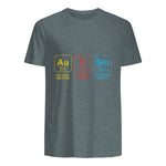 Autism Awareness Periodic Table ASD T-Shirt in Dark Heather - back view