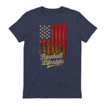 Baseball Lifestyle Apparel Youth Baseball Drip Ice Cream T-Shirt in Heather Navy - back view