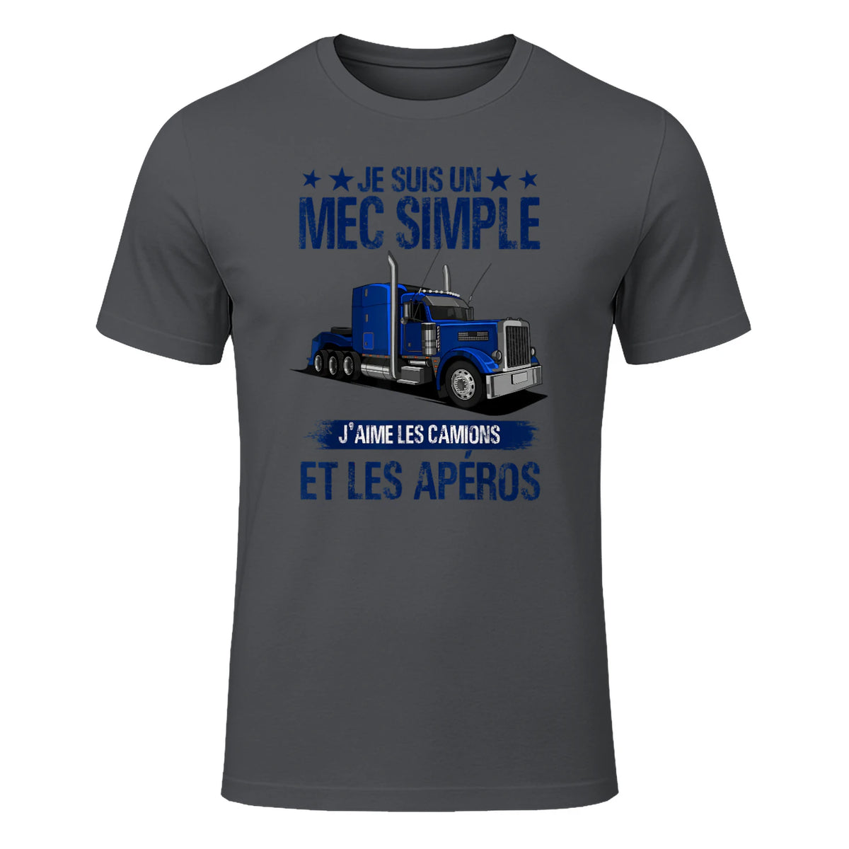 Camion et Routier, mec Simple, Chauffeur Poids Lourds in Charcoal - front view