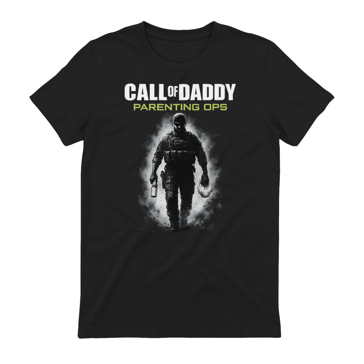 Call of Daddy Parenting Ops – Vatertag Great Dad Joke T-Shirt in Black - back view