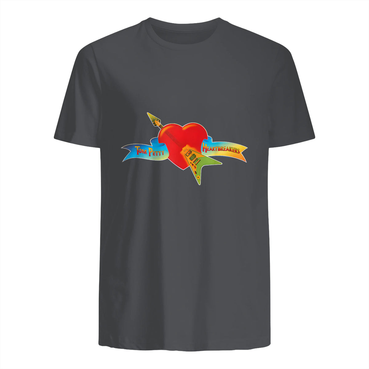 Tom Petty and The Heartbreakers Classic Logo T-Shirt in Charcoal - back view