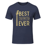 Best Dad Ever Guitar Chord T-Shirt in Heather Navy - front view