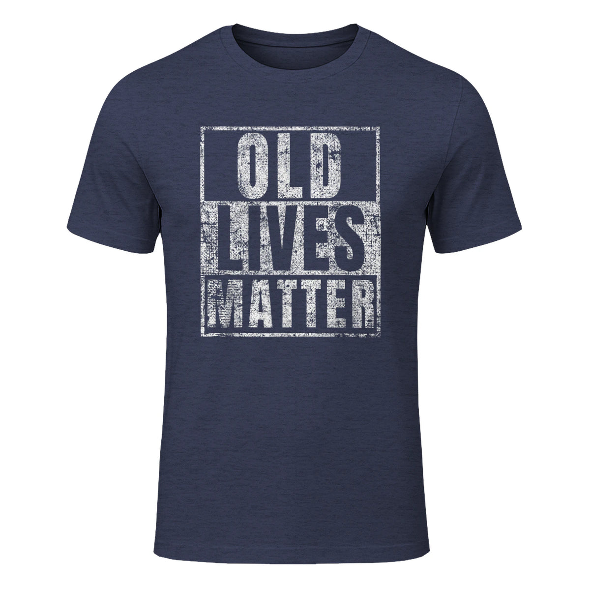 Old Lives Matter Funny Birthday Party Gag Gift for Dad in Heather Navy - front view