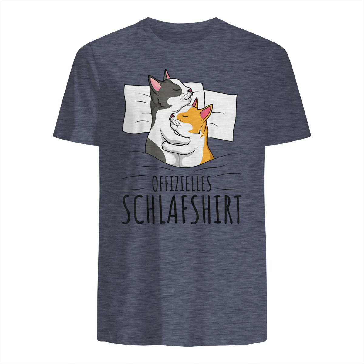 Offizielles Schlafshirt Katze Kater Katzen in Heather Navy - back view