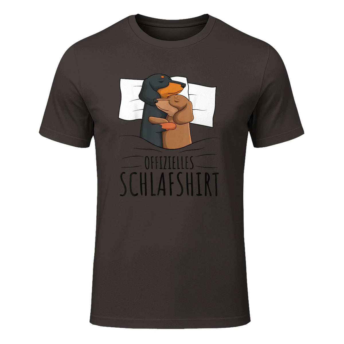 Offizielles Schlafshirt Dackel Hund Dachshund Teckel in Dark Chocolate - front view