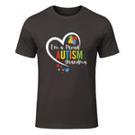I'm A Proud Grandma Love Heart Autism Awareness Puzzle in Dark Chocolate - front view