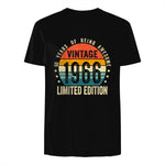 Vintage Sixtieth Birthday Gift T-Shirt in Black - back view