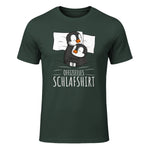 Offizielles Schlafshirt Pinguin Schlafanzug Penguin Kurzarm in Forest Green - front view