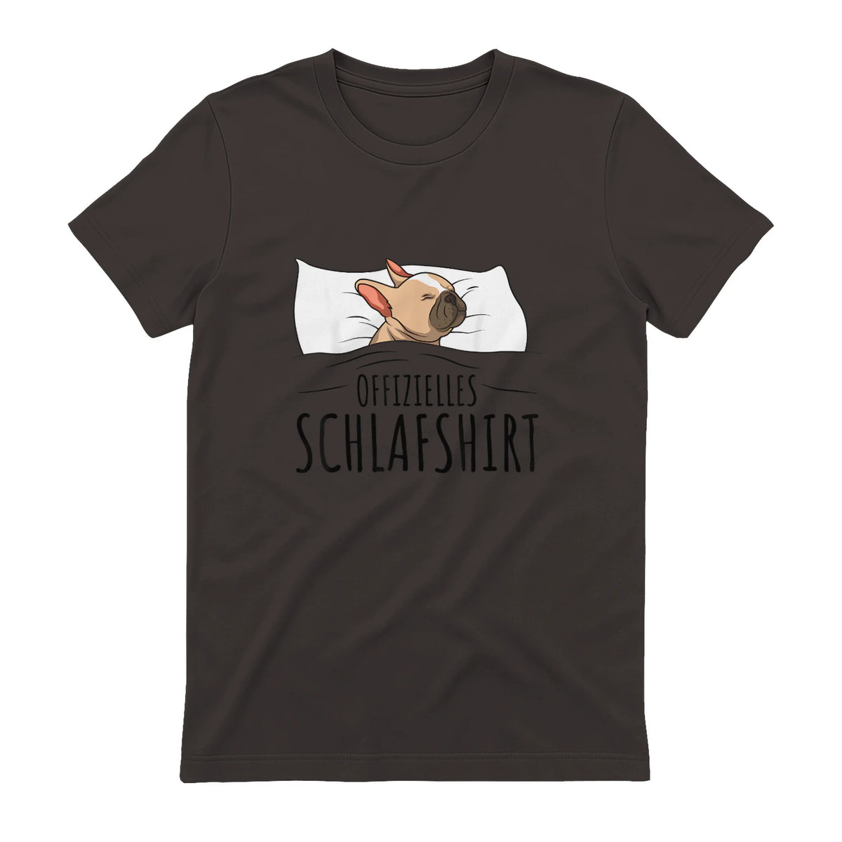 Süße Französische Bulldoggen Geschenke Offizielles Schlafshirt Schlafanzug Französische Bulldogge , Weiß, S, Kurz in Dark Chocolate - back view