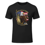 Patriotic Eagle Liberty Bell Anniversary T-Shirt in Black - front view