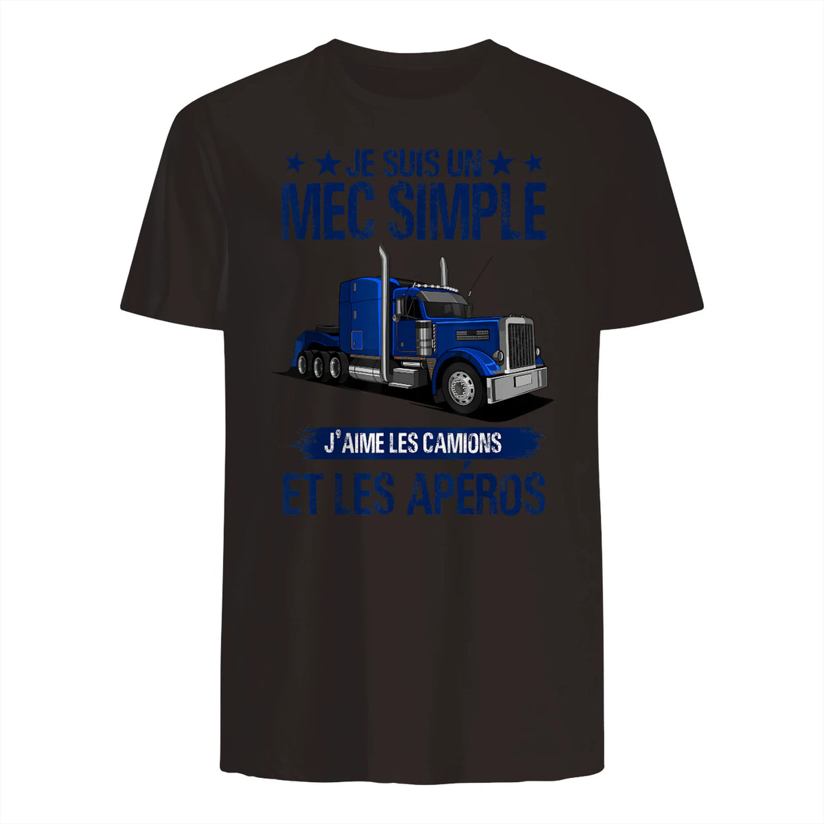 Camion et Routier, mec Simple, Chauffeur Poids Lourds in Dark Chocolate - back view