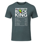 Juneteenth Black King Nutritional Facts Melanin Men Father in Dark Heather - front view