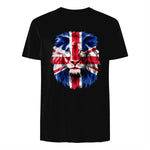 Union Jack UK Flag Lion Face Great Britain Union Jack Flag in Black - back view