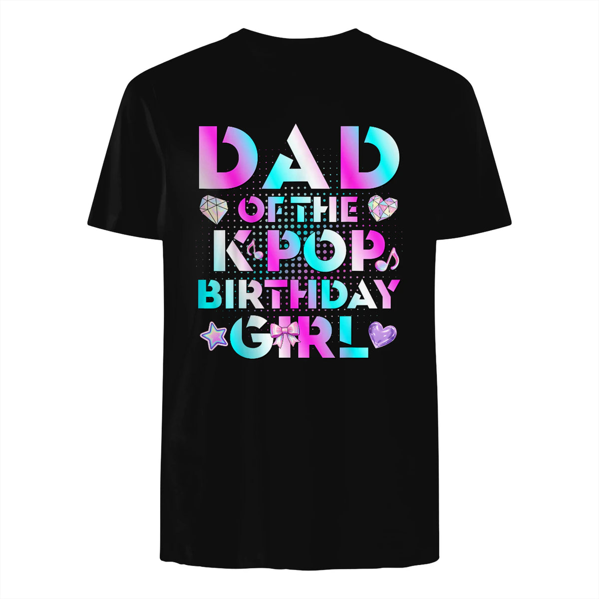 K-Pop Girl Dad T-Shirt in Black - back view