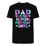 K-Pop Girl Dad T-Shirt in Black - back view