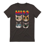 Funny Cat Hiss Rock and Roll For Cat Lover, Cat Dad, Cat mom T-Shirt in Dark Chocolate - back view